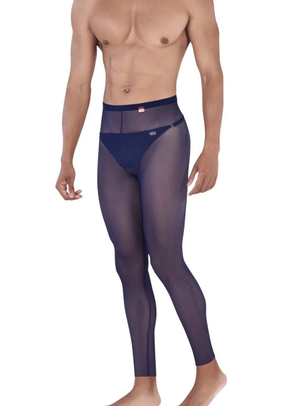 Pikante Sheer Navy Men's Tights with Supportive Pouch 0336